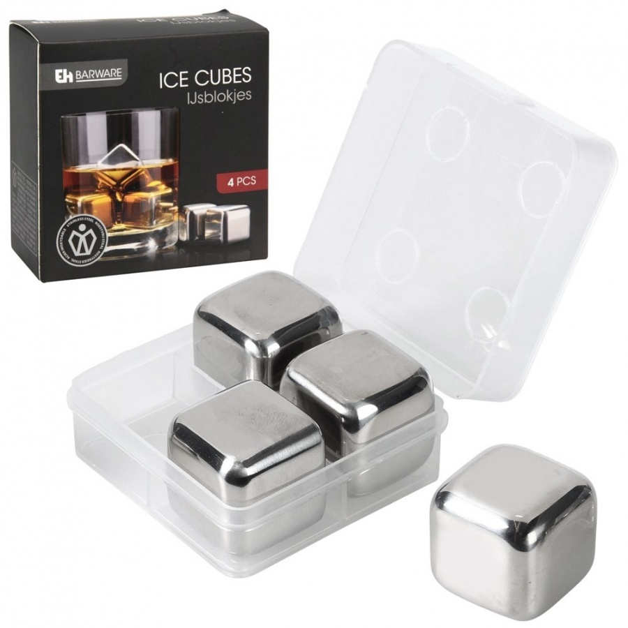 Kostki lodowe stalowe wielorazowe 4 szt.