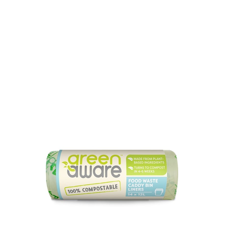 GreenAware, Kompostowalne worki na śmieci 12 L, 14 szt.