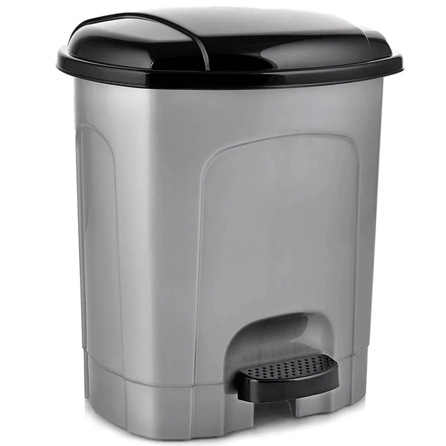 Kosz na śmieci z pedałem plastikowy szary 50 l