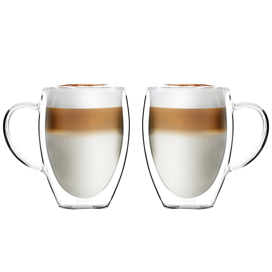 Komplet 2 szklanek wysokich z podwójną ścianką i uszkiem noa 360 ml 29774