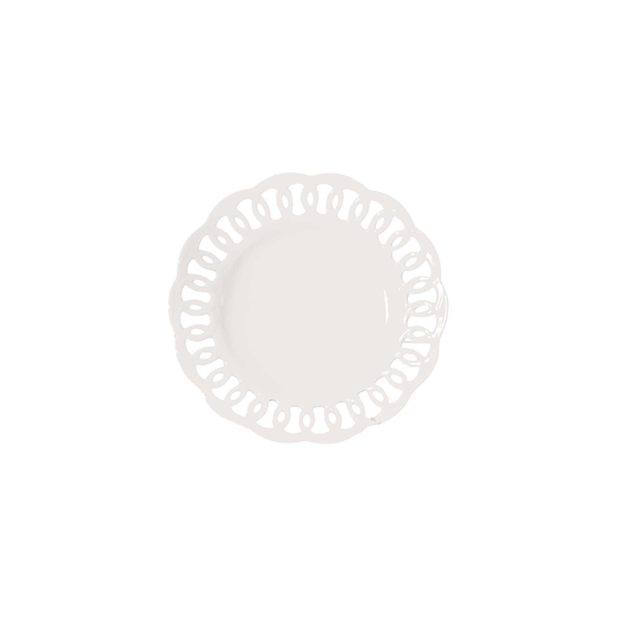 Rzeźbiony talerz firenze - biały, 15 cm