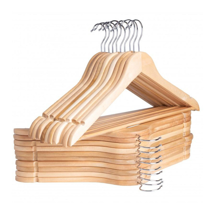 Drewniane wieszaki na ubrania do szafy 10 szt. - yoka home