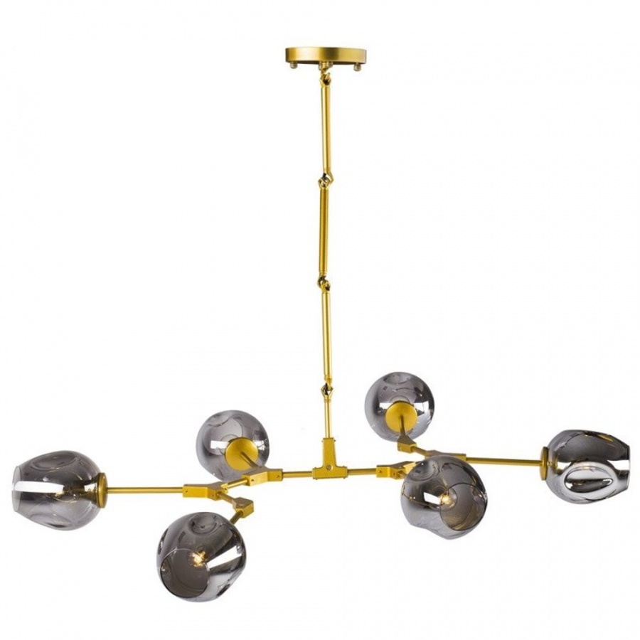 Lampa wisząca modern orchid-6 złoto szara 130 cm