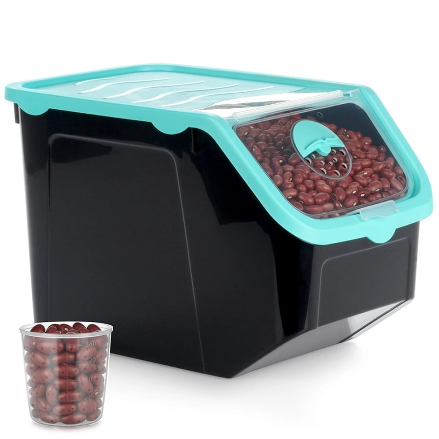 Pojemnik na warzywa i owoce z pokrywką czarny 12 l