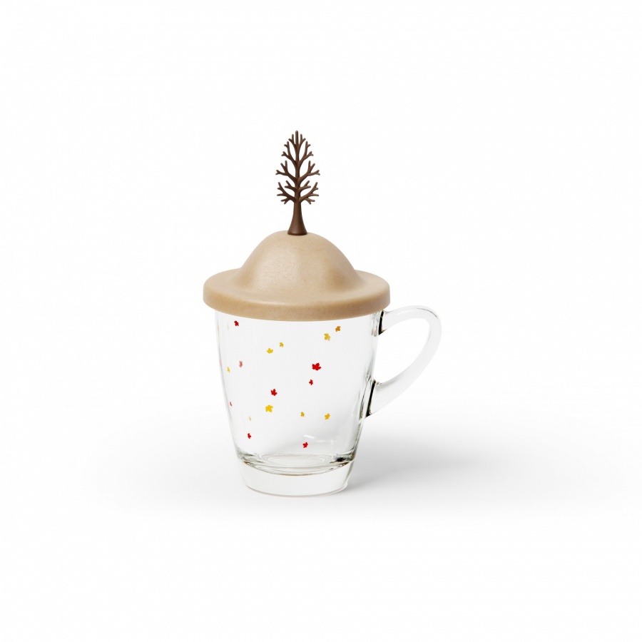 Kubek z podstawką autumn Beż 10317-BN-BN