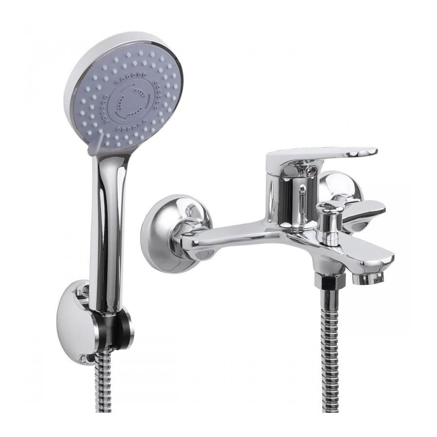 Bateria wannowa prysznicowa ścienna natryskowa chrom - Yoka