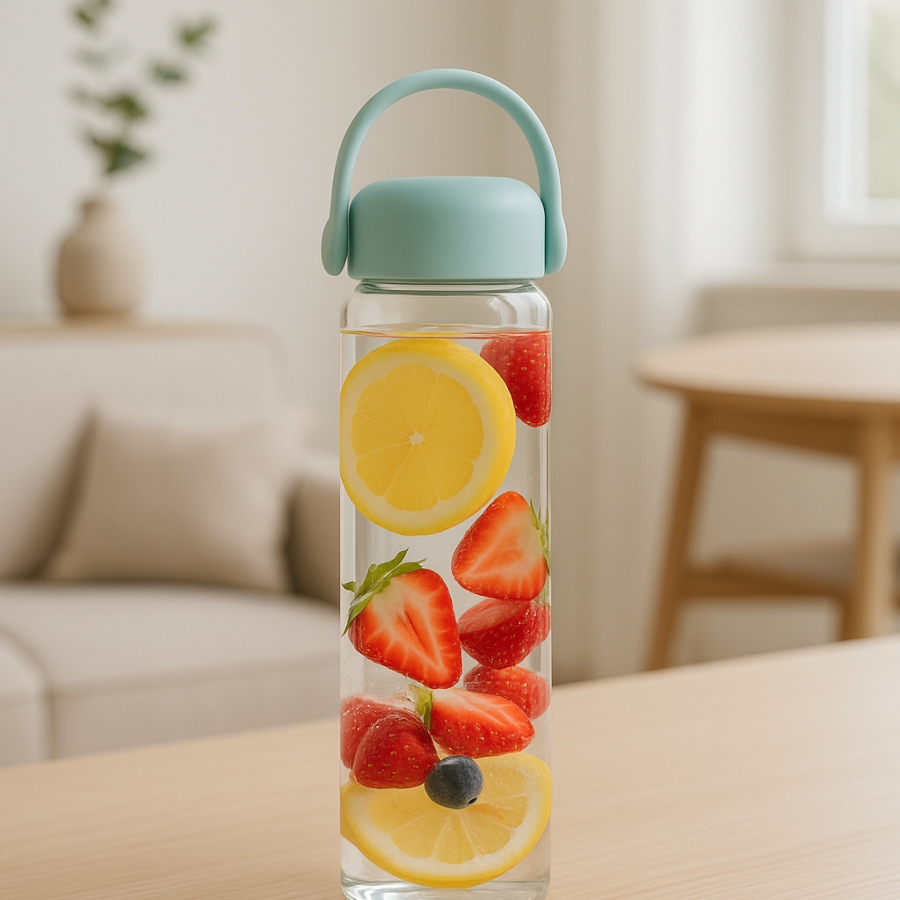 Szklana butelka na wodę fuori 540 ml miętowa 30251