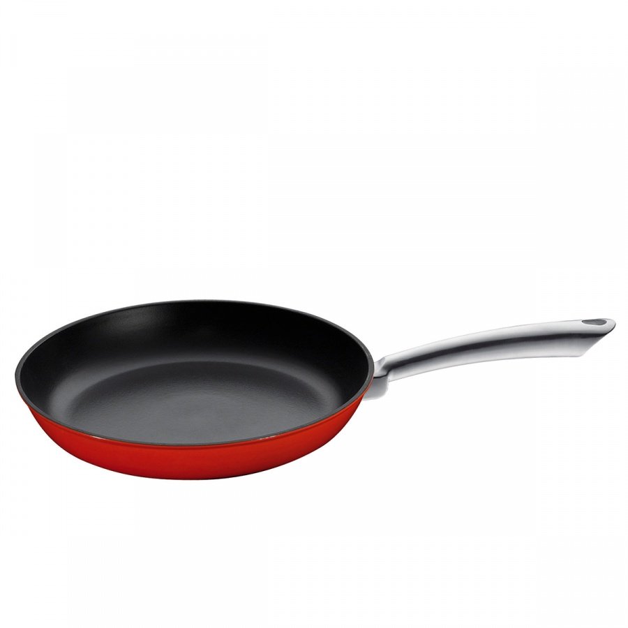 Patelnia 28cm żeliwna Kuchenprofi czerwona