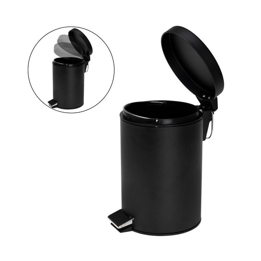 Kosz na śmieci do łazienki 3l czarny mat segregacja soft close - yoka