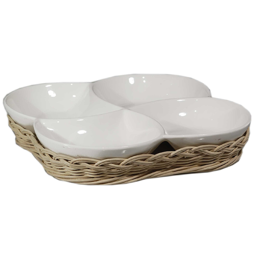 Wiklinowy kosz na tacę do przekąsek midollino