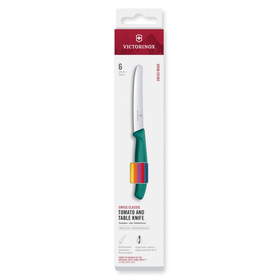 VICTORINOX - Zestaw noży do warzyw i owoców - Ząbkowane ostrze - 11 cm - 6 sztuk