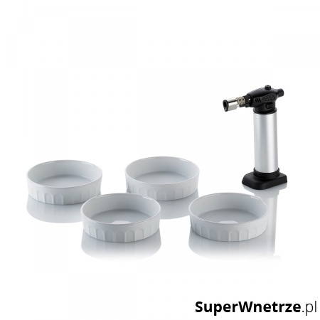 zestaw do crème brûlée, śred. 12x3 cm, 5 el.