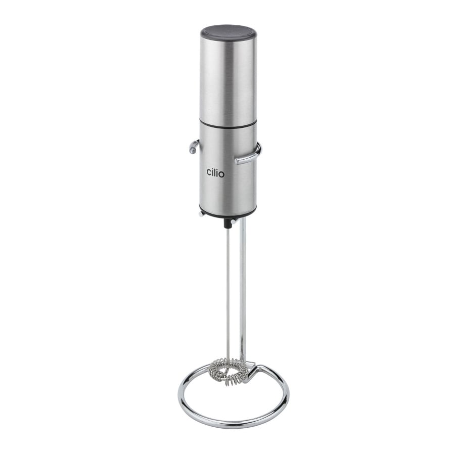 Spieniacz do mleka na stojaku, stal nierdzewna, 21 cm