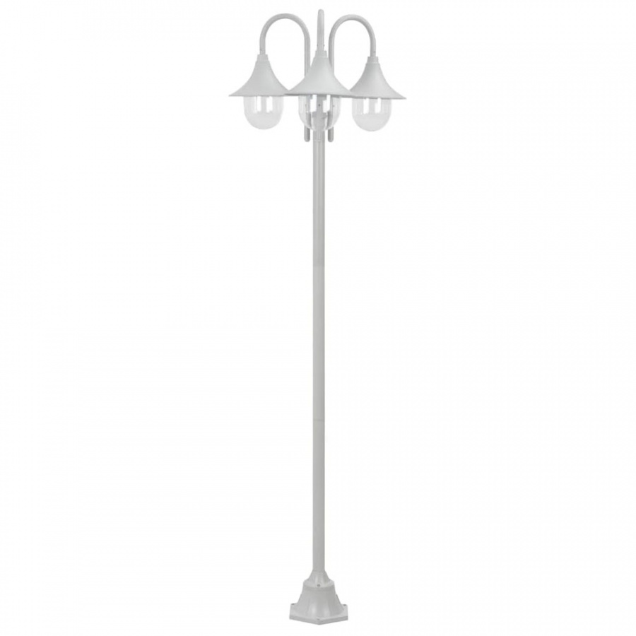 Latarnia ogrodowa 3-punktowa, 220 cm, E27, biała