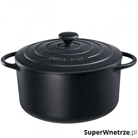 garnek do zapiekania, 6,6 l, śred. 28 cm, czarny