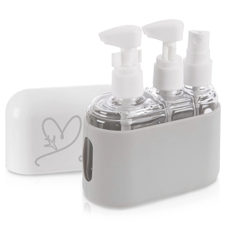 Butelki pojemniki podróżne na kosmetyki w etui 4 el.