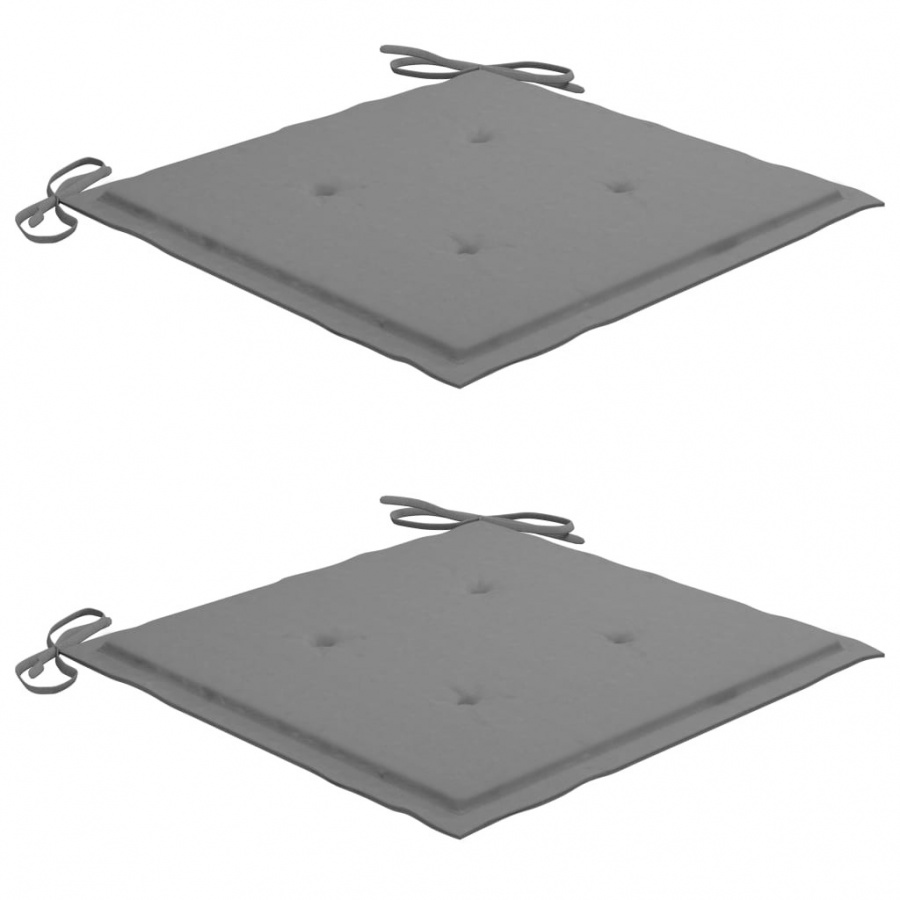 Poduszki na krzesła ogrodowe, 2 szt., szare, 40x40x4 cm