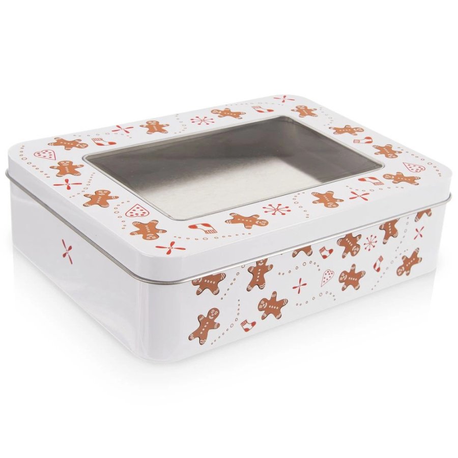 Pojemnik na ciastka metalowa puszka pierniczek 18x14,5x5 cm