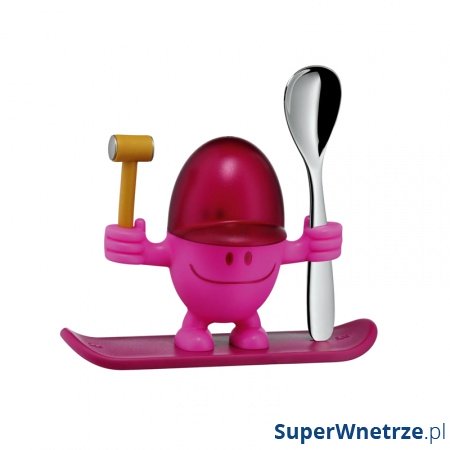 Kieliszek na jajko z łyżeczką WMF różowy