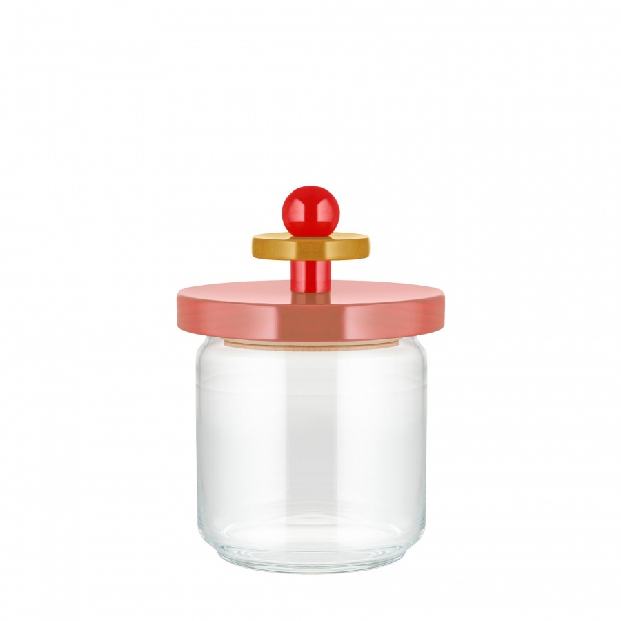 Szklany słoik 0,75 l- różowy