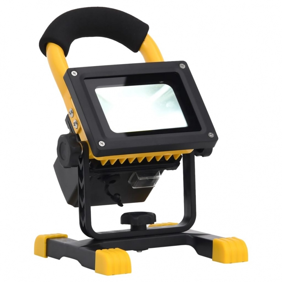 Reflektor led, akumulator i uchwyt, 30 w, zimne białe światło