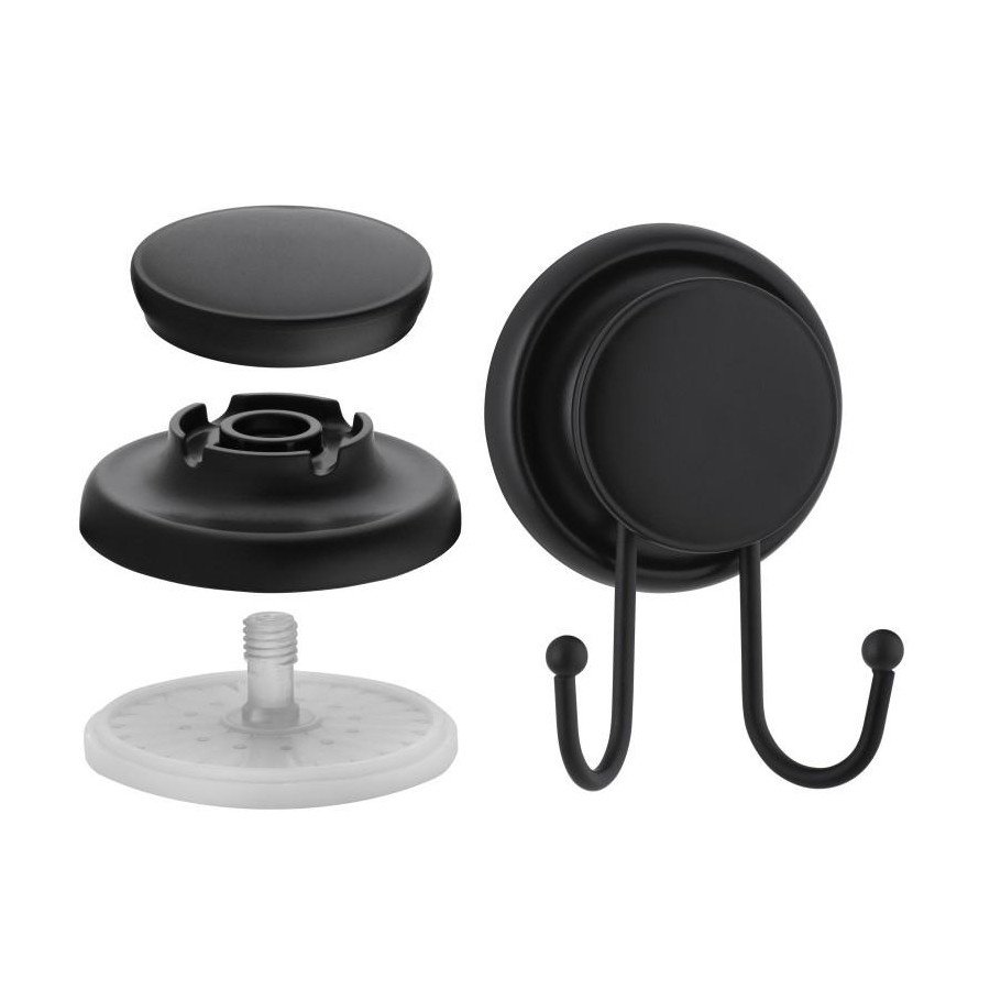 Haczyk łazienkowy 2x na ręczniki ścienny czarny - yoka