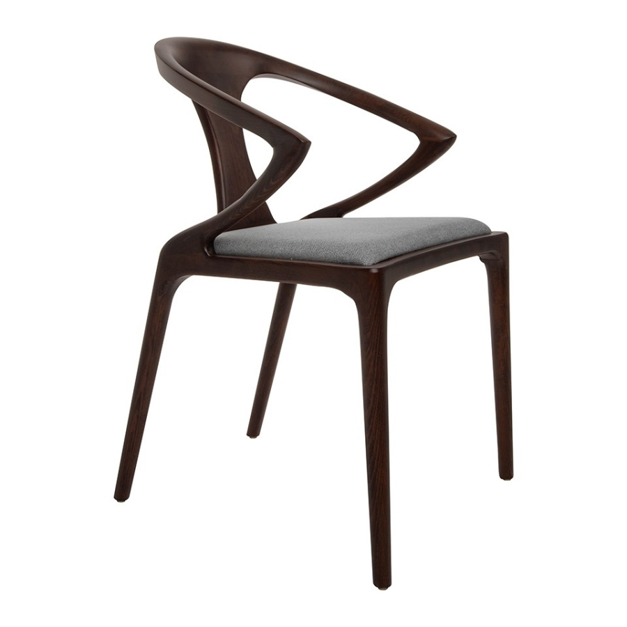 Krzesło inez orzech / szare