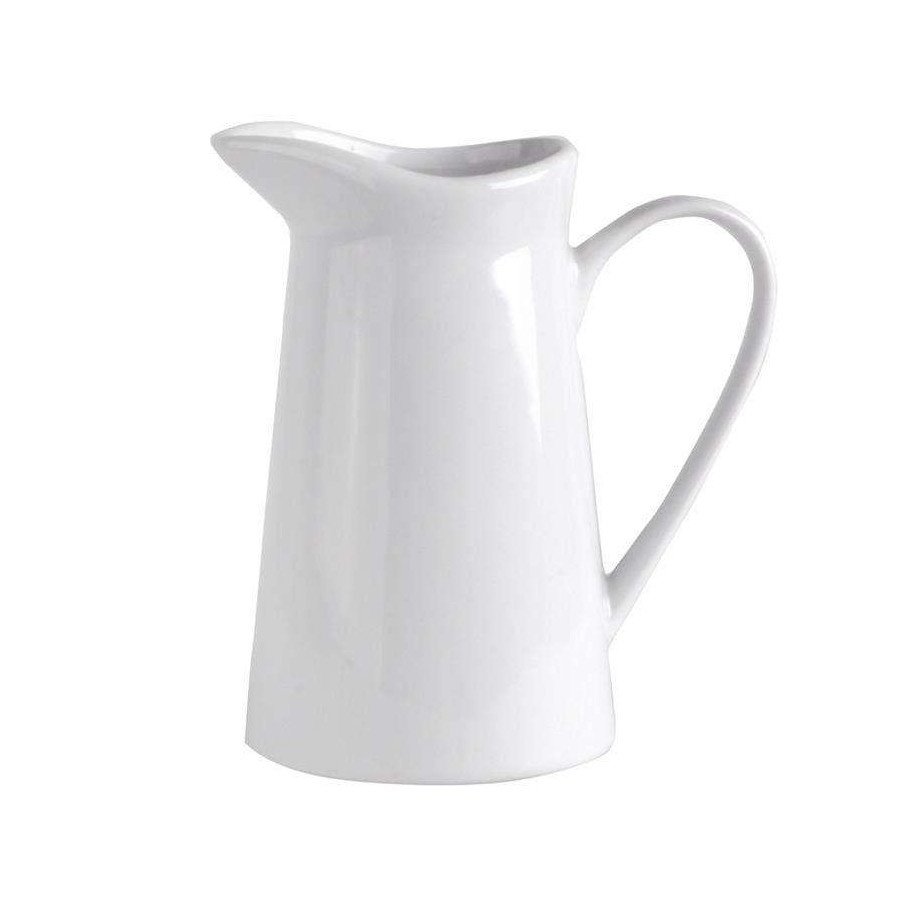 Porcelanowy mlecznik z uchwytem, dzbanuszek na mleko z uchem, dzbanek do mleka, biały, 210 ml