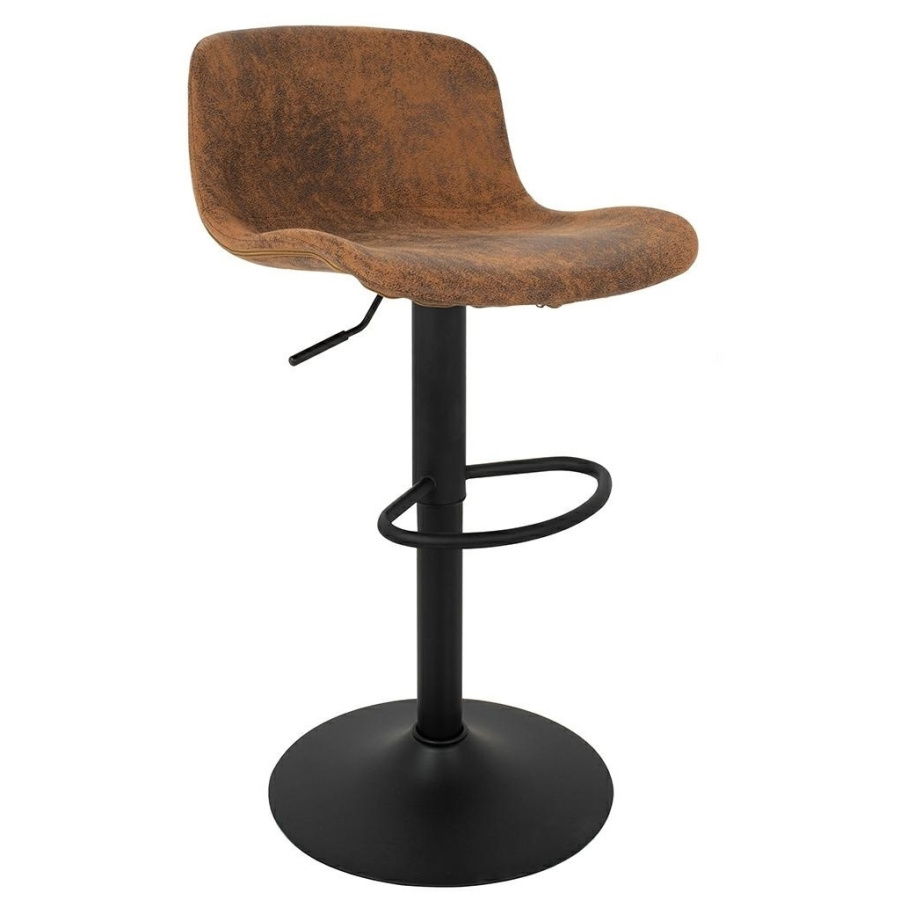 Krzesło barowe stor pu regulowane brązowe