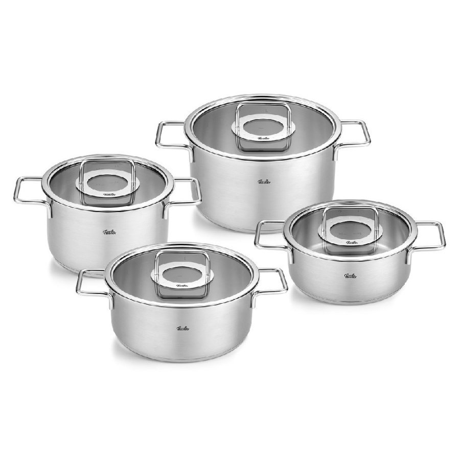 Fissler - pure collection® - zestaw garnków - szklane pokrywy - 4 el.