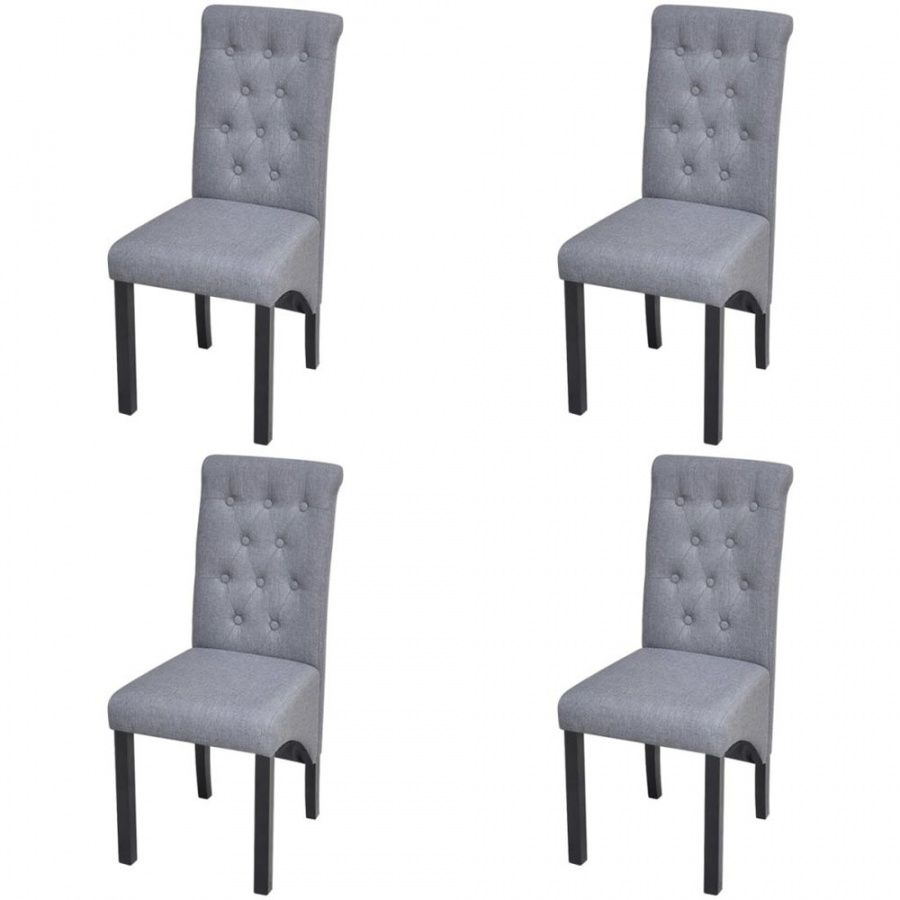 Krzesła do jadalni 4 szt. materiałowe ciemnoszare