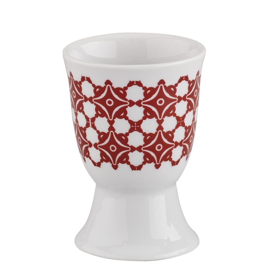 Kieliszek na jajko, porcelana, śred. 5 x 7 cm, czerwone kafelki