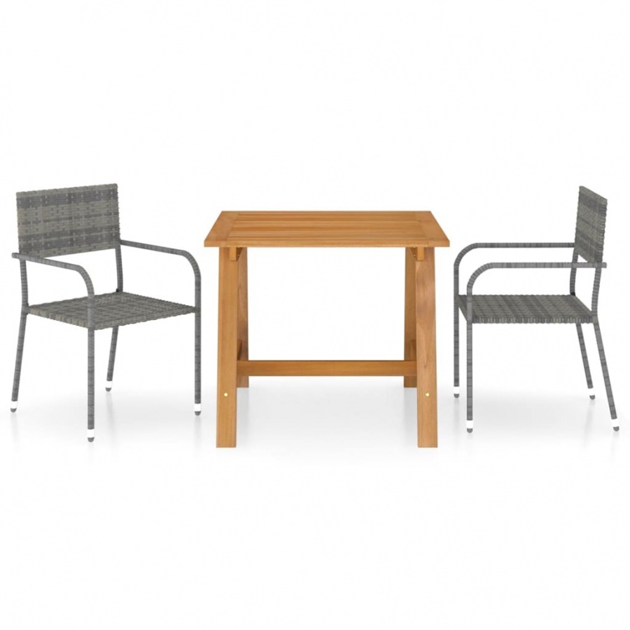 3-częściowy zestaw mebli ogrodowych, szary