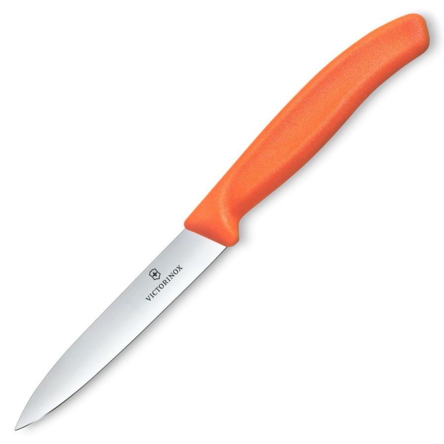 VICTORINOX - Swiss Classic - Nóż do warzyw i owoców - Gładkie ostrze - 10 cm - Pomarańczowy