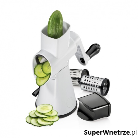 Plasterkownica i tarka z korbką 13x28 cm Kuchenprofi biała