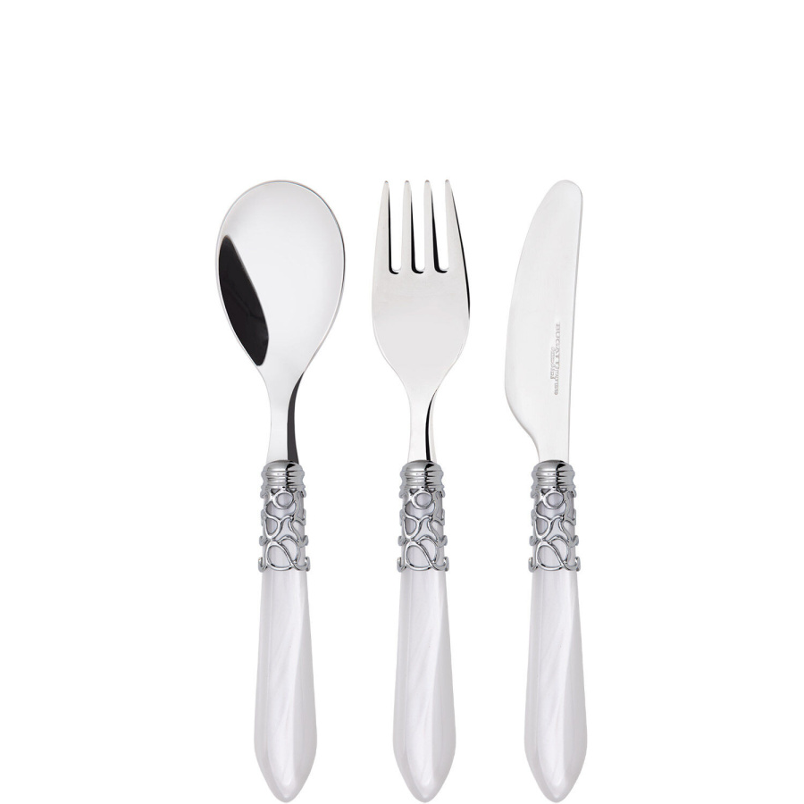 Melodia - zestaw sztućców dla dziecka - biały