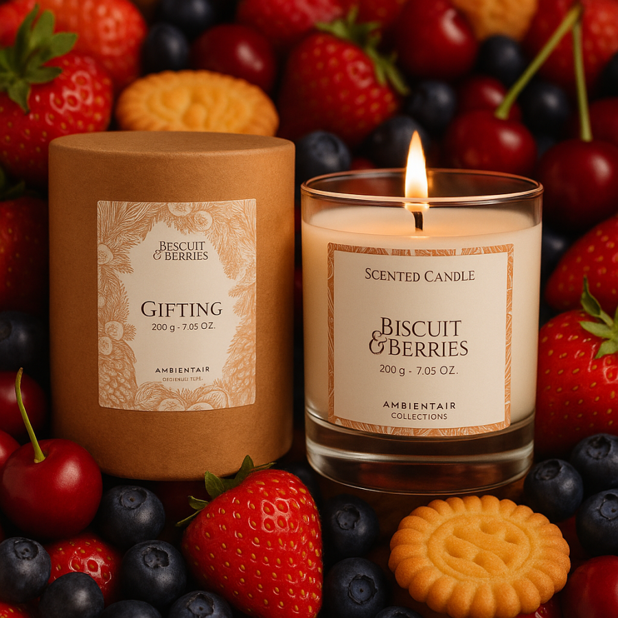 świeca zapachowa 40 h, biscuit & berries, ambient