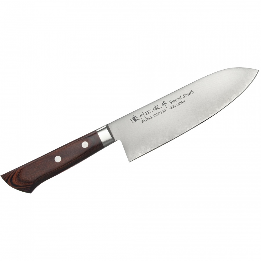 Nóż Mahogany Santoku 17cm Satake Unique