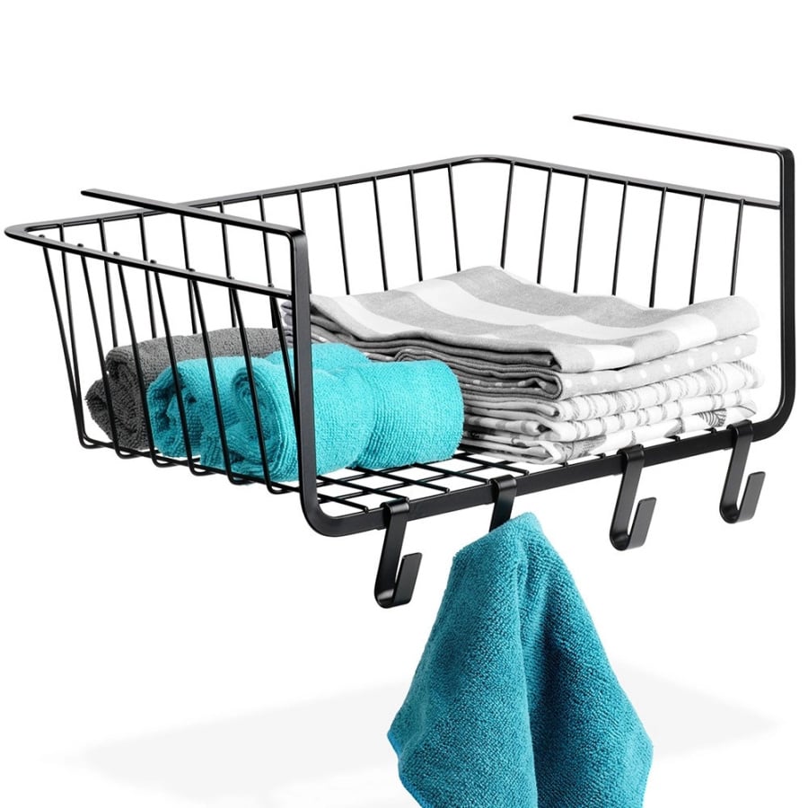 Koszyk podwieszany pod półkę metalowy czarny 40,5x26x16 cm