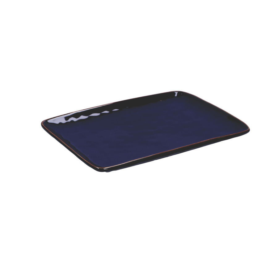 Zestaw 2 tac prostokątnych concerto blu cobalto - kobaltowy, 27 x 19 cm
