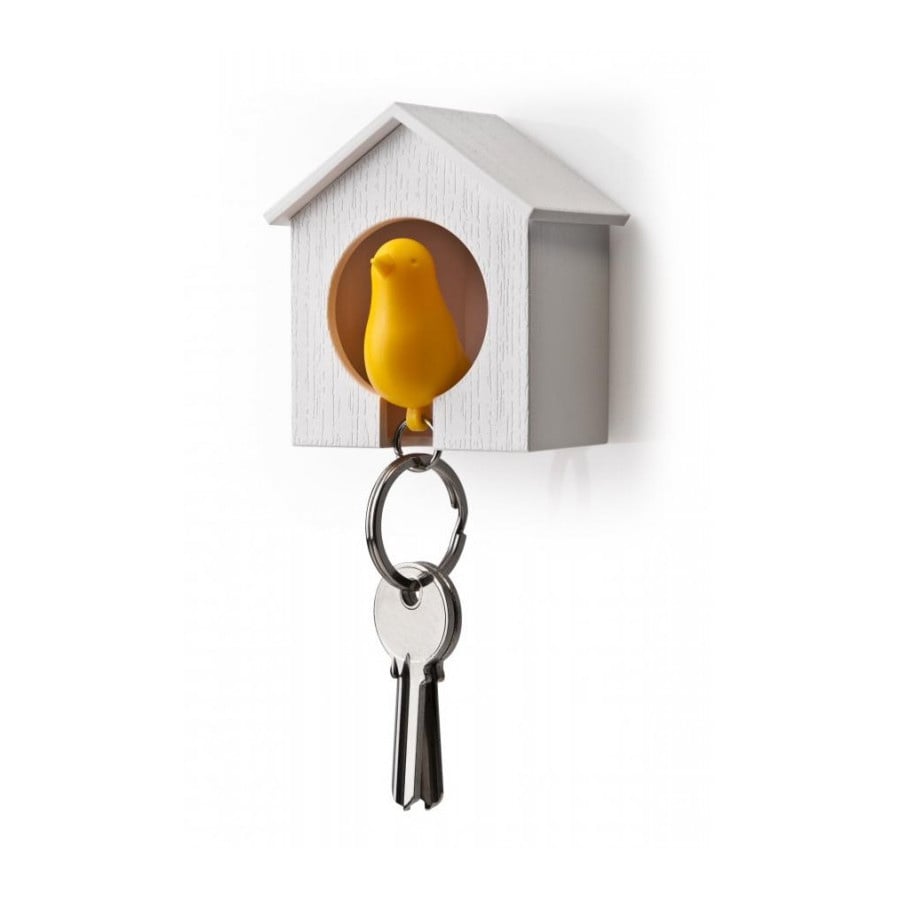 Wieszak na klucze Budka biały/żółty 10091WY