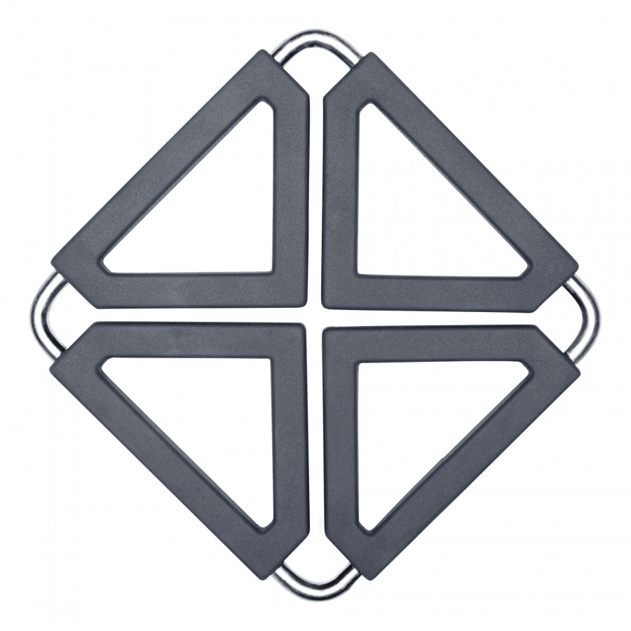 Podkładka pod gorące naczynia, składana, stal nierdzewna/silikon, 12,5 x 12,5 cm