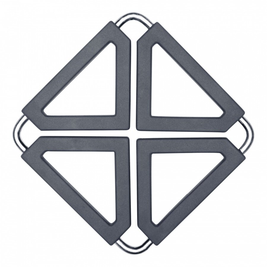 Podkładka pod gorące naczynia, składana, stal nierdzewna/silikon, 12,5 x 12,5 cm