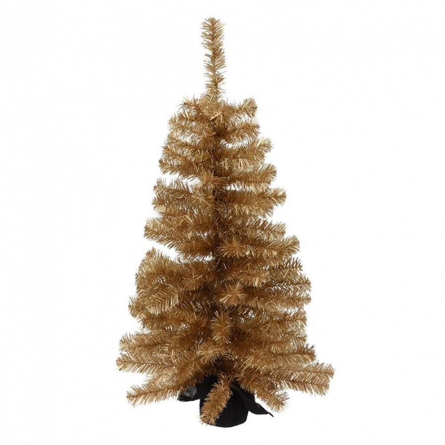 Choinka sztuczna złota ozdobna dekoracyjna drzewko świąteczne z jutą 90 cm