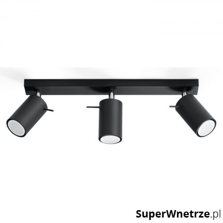 Plafon 15x45x8cm Sollux Lighting Ring3 czarny