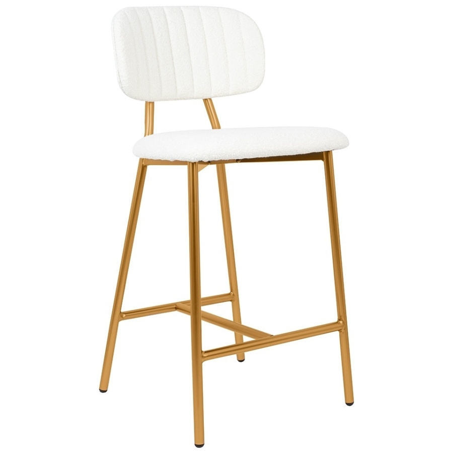 Krzesło barowe fabiola boucle białe