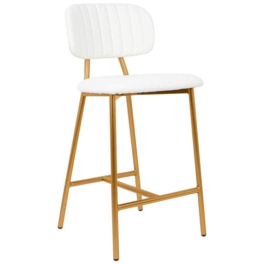 Krzesło barowe fabiola boucle białe