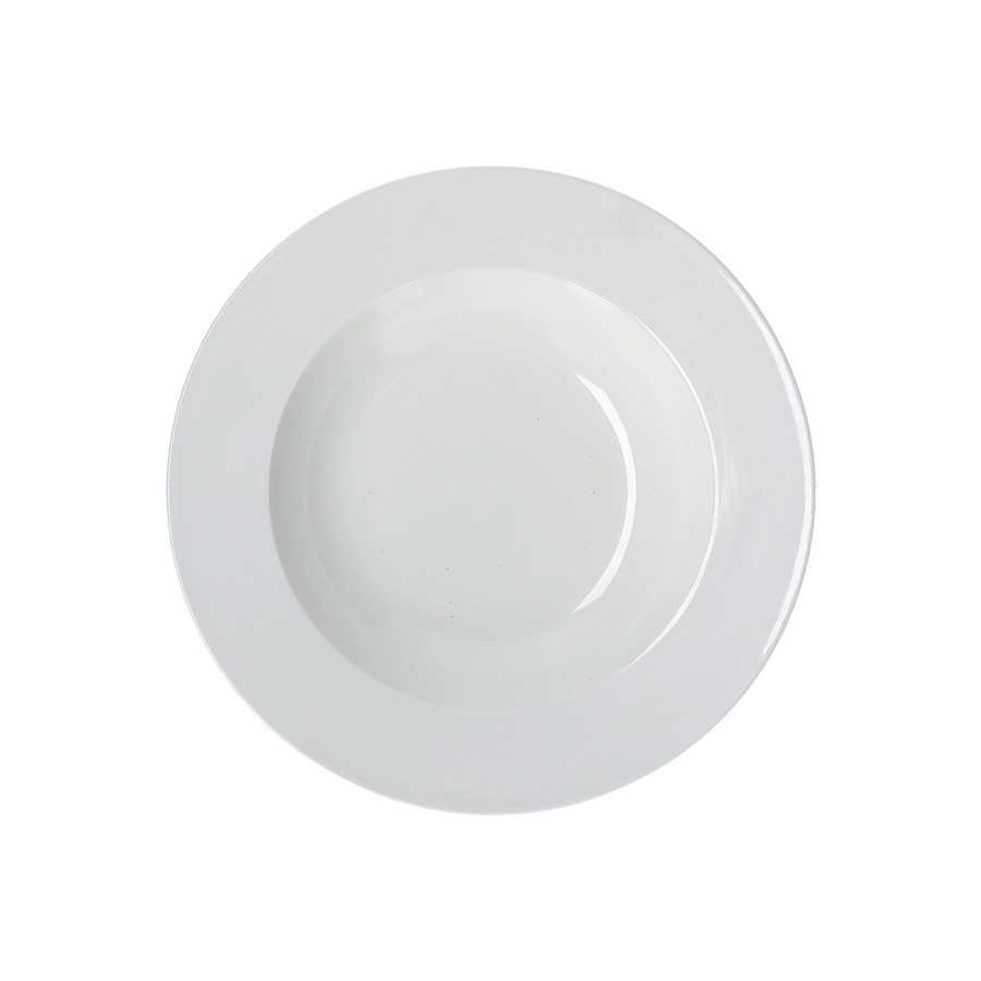Zestaw 6 talerzy do zupy z rantem essenziale - biały, 23 cm
