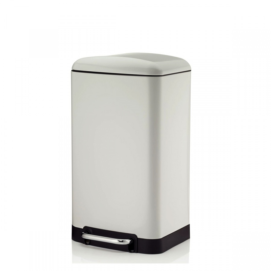 Stalowy kosz na śmieci 30L z pedałem Kela biały