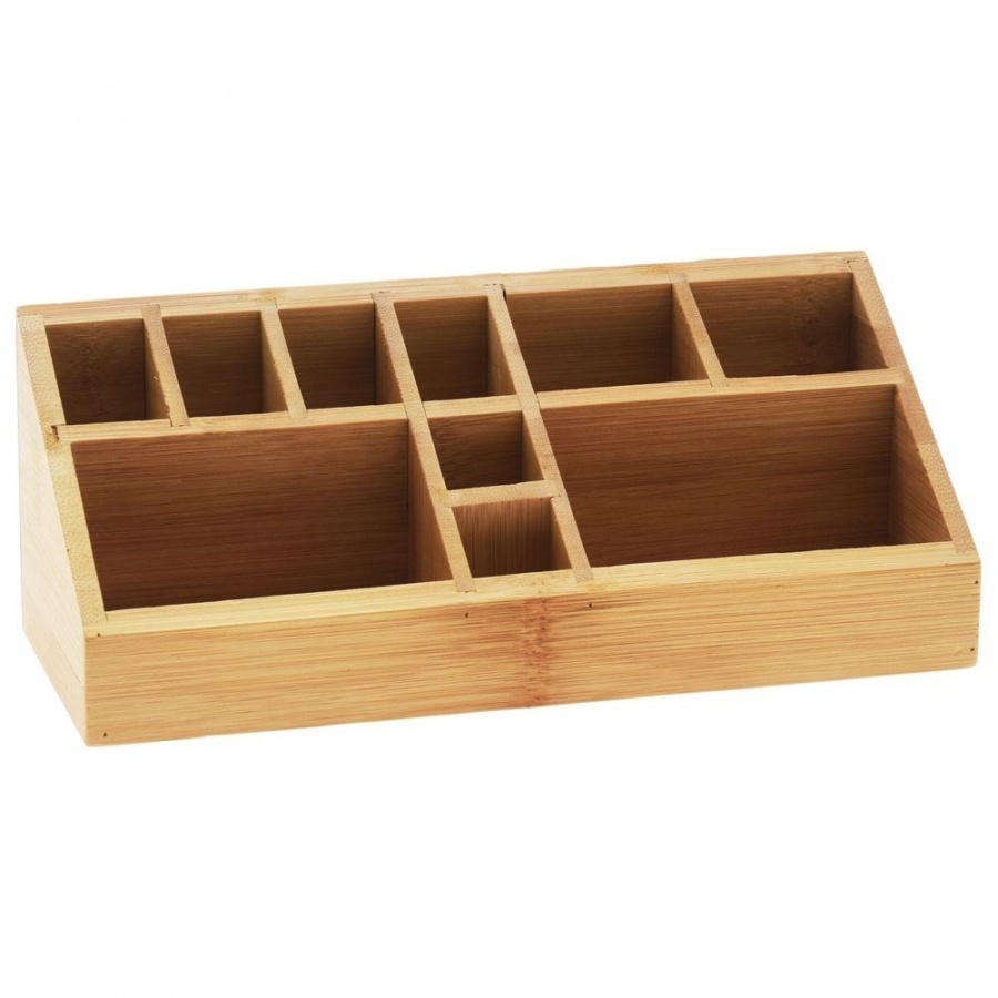 Organizer na kosmetyki do makijażu bambusowy 23x9x8,5 cm